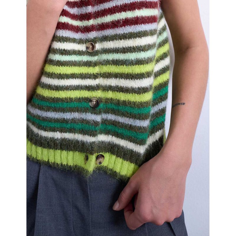 TOPSHOP Caro Stripe Sleeveless O-Neck Vest image number 2